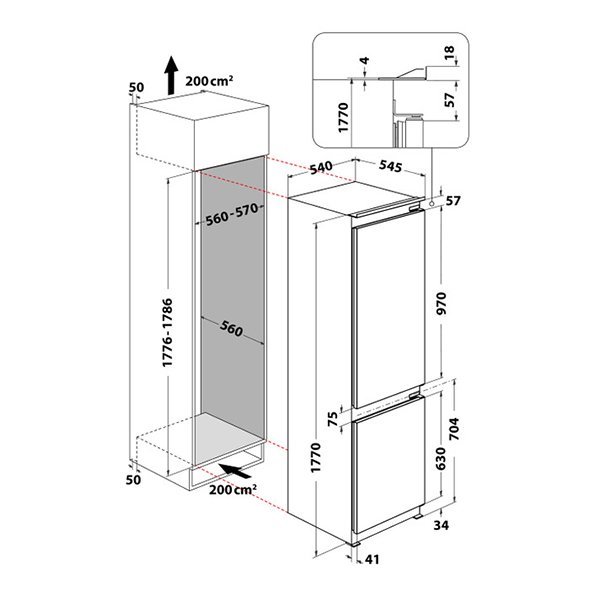 Whirlpool ugradbeni frižider WHC18D051A1