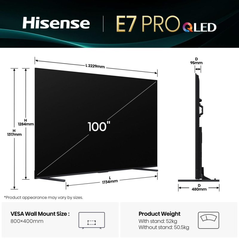 Hisense Smart TV 100E7Q PRO