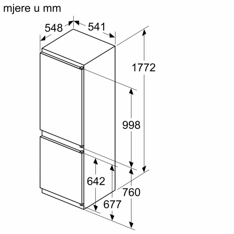 BOSCH UGRADBENI FRIŽIDER KIV86VSE0