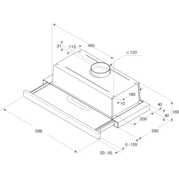 Indesit kuhinjska napa H 461 IX. 1/1