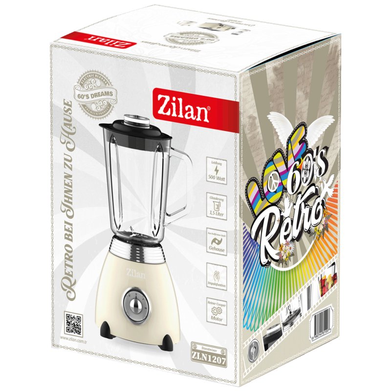 Zilan blender, zapremina 1.5 l., 500W, 2 brzine, Retro 46304/ZLN1207