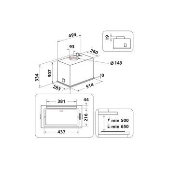 Whirlpool ugradbena napa WCT3 63F LTK