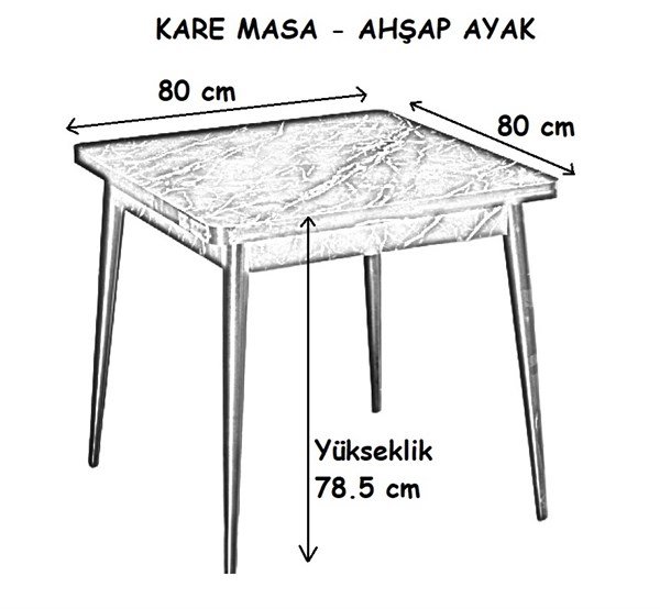 Trpezarijski sto flora sto 80 X 80 cm orah