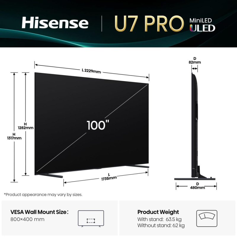 Hisense  TV 100U7Q PRO