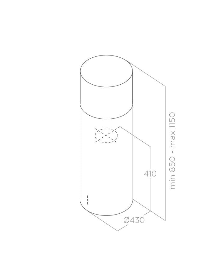 Elica Tube Pro Island BL MAT/A/43 Ostrvska napa