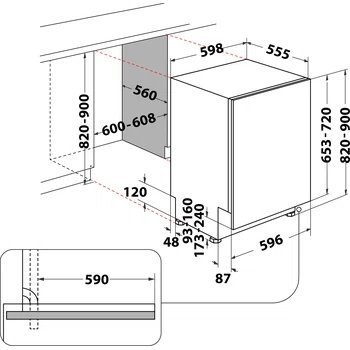 Indesit ugradbena mašina za suđe D2I HD524 A