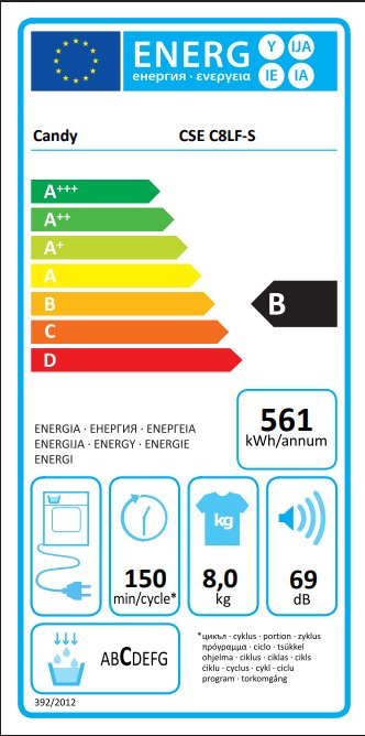 Candy sušilica CSE C8LF-S