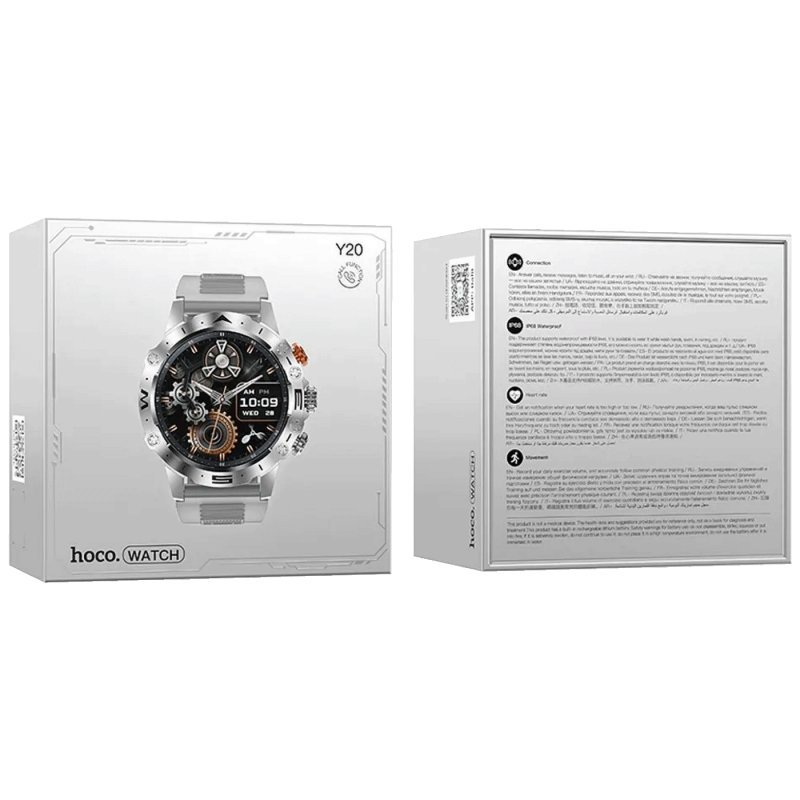 Hoco pametni sat, 1.53, Bluetooth, IP67, Y20 Silver