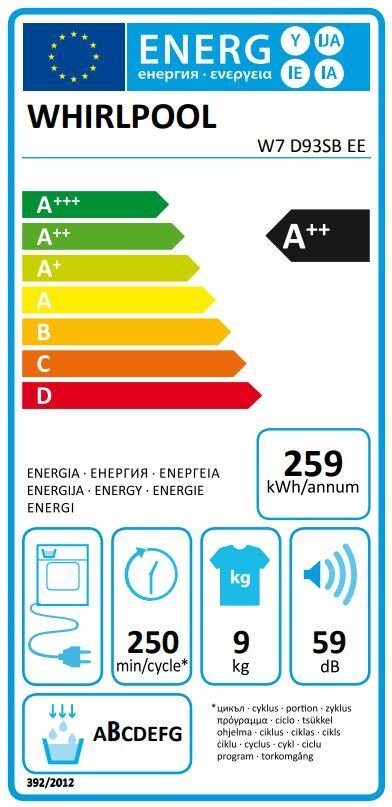 Whirlpool sušilica W7 D93SB EE