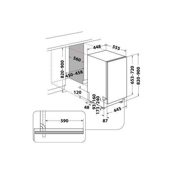 Indesit ugradbena mašina za suđe DSIO 3M24 C S