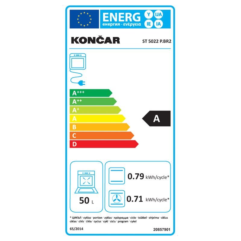 Končar kombinovani štednjak, bijeli ST 5022 P.BR2, TXCF00