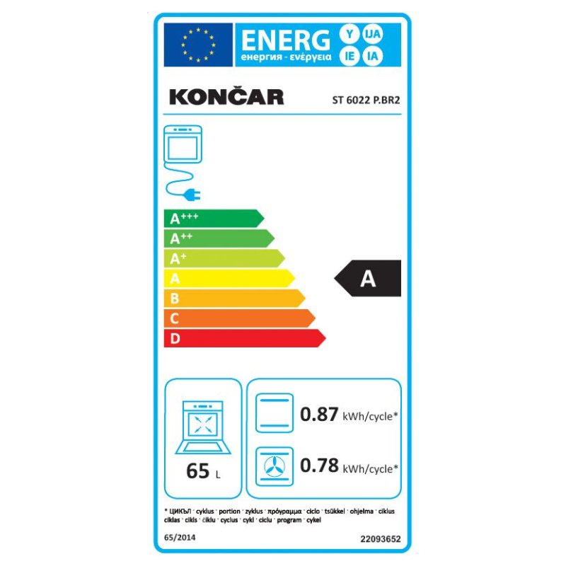 Končar kombinovani štednjak, bijeli ST 6022 P.BR2