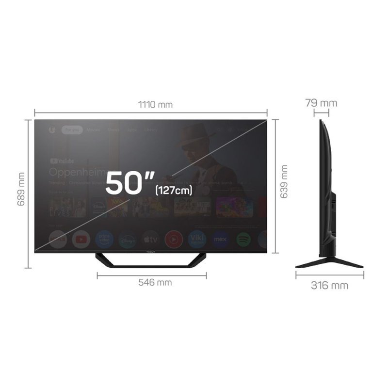 TESLA TV 50E655BUS Google TV Powered by Google Google Asistant