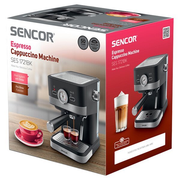 Sencor aparat za espresso i cappuccino SES 1721BK