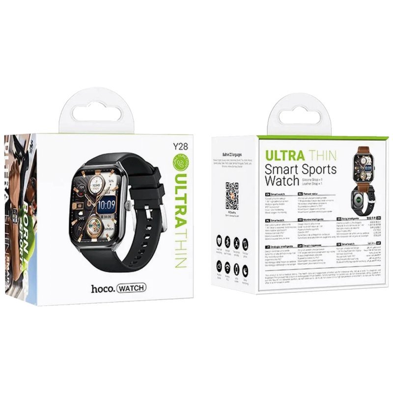 Hoco pametni sat, 1.96, AMOLED zaslon, Bluetooth, IP67 Y28 Black