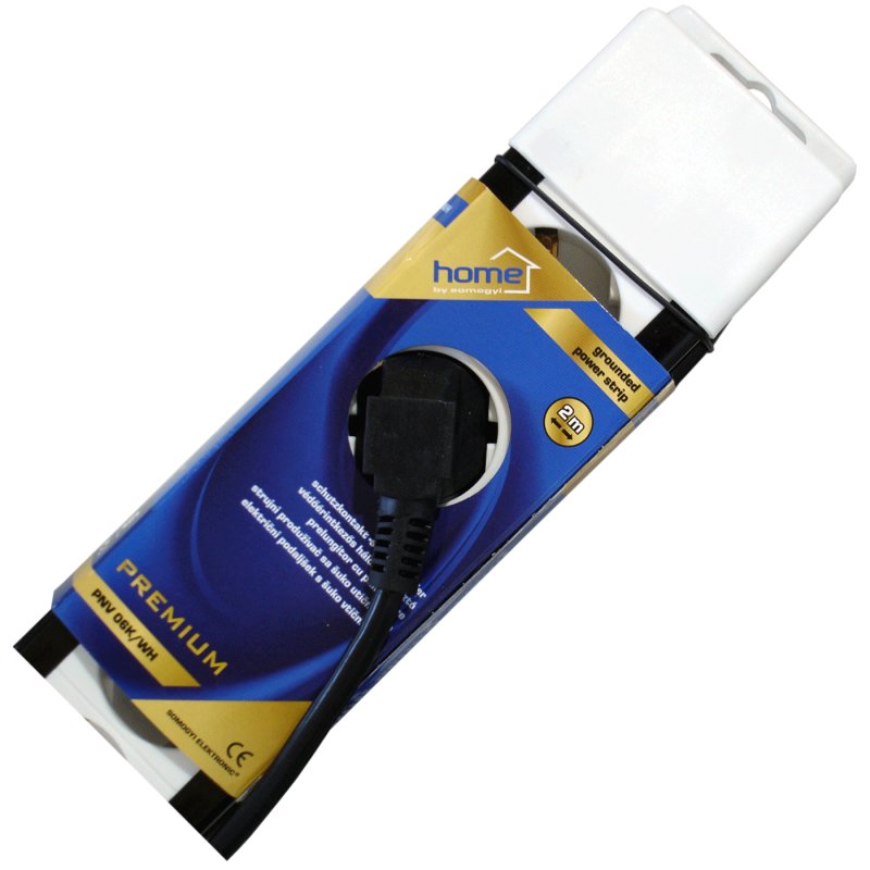 Home produžni kabl, 6 utičnica, prekidač, 1,5mm2, 3m 13925/NV 6K-3/WH
